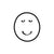 Simple black line drawing of a smiling face on a white background