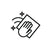 Icon of a hand wiping a surface with a cleaning cloth, symbolizing cleanliness.