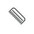 Black line drawing of a comb on a white background