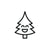 Happy cartoon Christmas tree with a smile on a white background