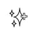 Decorative icon with stars and a plus sign on a white background