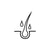 Icon of a hair with water droplets, likely representing hair care or shampoo branding.
