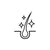 Icon of a hair follicle with stars on a white background