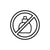 Prohibition symbol with a bottle inside, indicating no added fragrance.