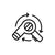 Icon of a hair dryer with a circular arrow around it on a white background