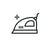 Icon of an iron with a star on a white background