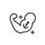 Black and white icon of a flexed arm with an anchor symbol on a white background