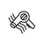 Icon of a hair dryer with steam on a white background
