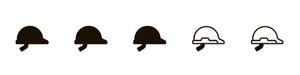 Set of helmet icons in black on a white background