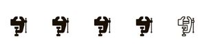 Set of five clamp icons on white background