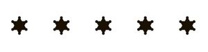 Five black stars on a white background