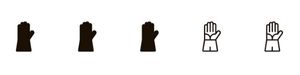Set of black and white gloves icons on a white background